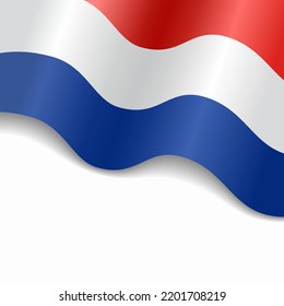 Dutch flag wavy abstract background layout. Vector illustration.