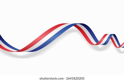 Dutch flag wavy abstract background. Vector illustration.
