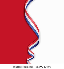 Diseño de fondo abstracto ondulado de bandera holandesa. Ilustración vectorial.