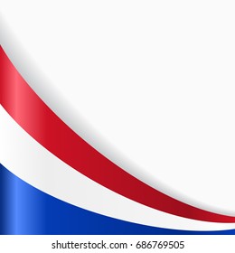 Dutch flag wavy abstract background. Vector illustration.