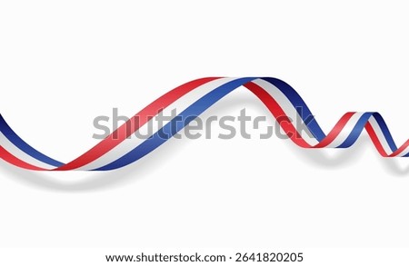 Dutch flag wavy abstract background. Vector illustration.