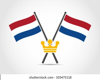 Dutch Holland Flag Emblem Crown