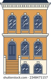 Dutch House. Cute Residential building. Vector.