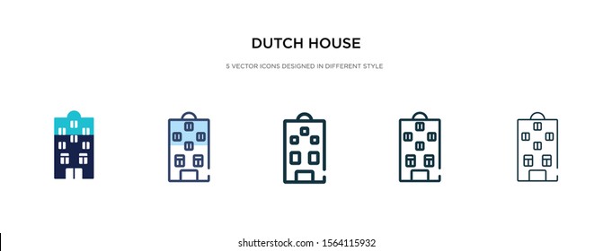 dutch house icon in different style vector illustration. two colored and black dutch house vector icons designed in filled, outline, line and stroke style can be used for web, mobile, ui