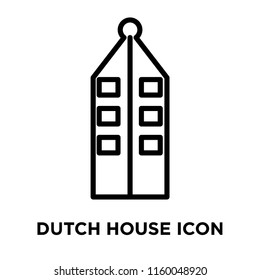 Dutch House icon vector isolated on white background, Dutch House transparent sign , line or linear sign, element design in outline style