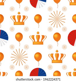 Dutch king's day seamless pattern
