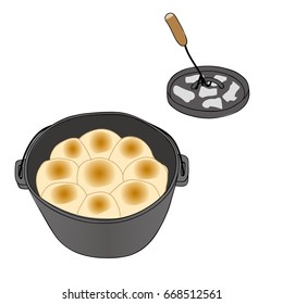 Dutch oven with bread