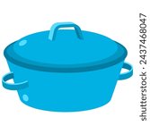 Dutch oven pot vector cartoon illustration isolated on a white background.