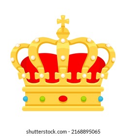 Dutch royal crown icon, Crown of the Netherlands. Flat cartoon vector clip art illustration.