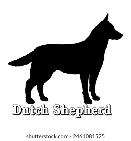 Dutch Shepherd Dog silhouette dog breeds logo dog monogram vector