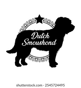 Dutch Smoushond dog silhouette, dog, dog breeds,  vector, silhouette, logo design, animal, illustration, icon, sign, black, pet