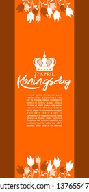 Dutch text: April 27, King's Day. Lettering. vector illustration. Suitable for greeting card, poster and banner. 