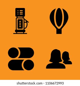 dutch, vehicle, basket and system icons set. Vector illustration for web and design