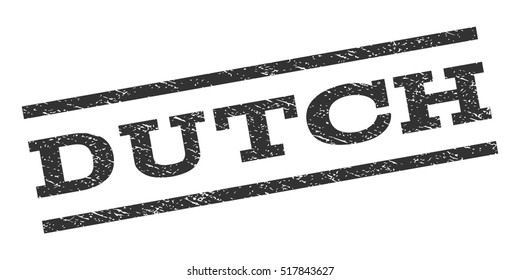 Dutch watermark stamp. Text caption between parallel lines with grunge design style. Rubber seal stamp with dirty texture. Vector gray color ink imprint on a white background.