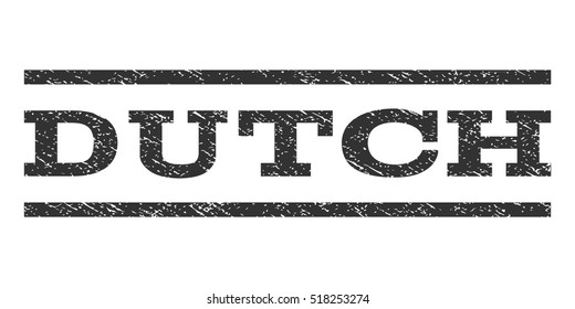 Dutch watermark stamp. Text caption between horizontal parallel lines with grunge design style. Rubber seal stamp with dirty texture. Vector gray color ink imprint on a white background.