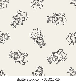 Dutch woman doodle seamless pattern background