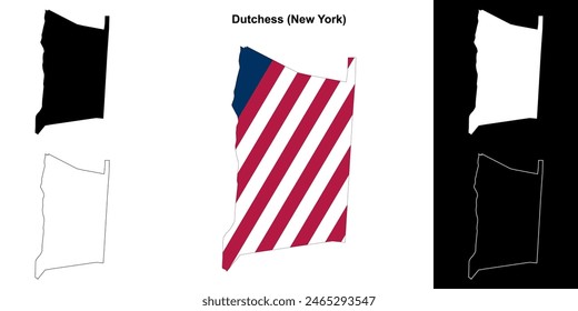 Dutchess County (New York) outline map set