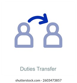 Duties Transfer and profile icon concept