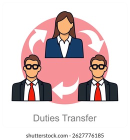 Duties Transfer vector icon concept design