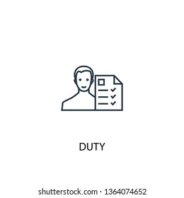 duty concept line icon. Simple element illustration. duty concept outline symbol design. Can be used for web and mobile UI/UX