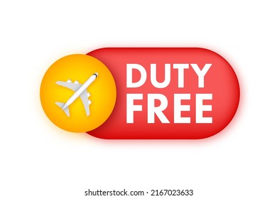 Duty free in 3d style. Flat vector illustration design