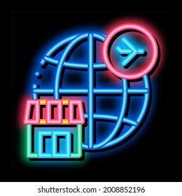 duty free all over world neon light sign vector. Glowing bright icon duty free all over world sign. transparent symbol illustration