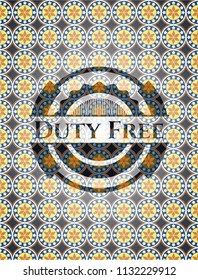 Duty Free arabesque emblem background. arabic decoration.