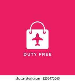 Duty free bag icon, vector