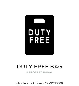 duty free bag icon vector on white background, duty free bag trendy filled icons from Airport terminal collection, duty free bag simple element illustration