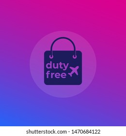 Duty Free bag icon, vector design