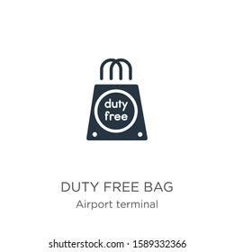 Duty free bag icon vector. Trendy flat duty free bag icon from airport terminal collection isolated on white background. Vector illustration can be used for web and mobile graphic design, logo, eps10