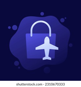Icono de bolsa libre de impuestos, diseño vectorial