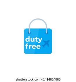 Duty Free bag vector icon, flat style