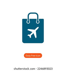 Duty free bag vector icon shop. Line airport duty free icon sign. Tax free symbol