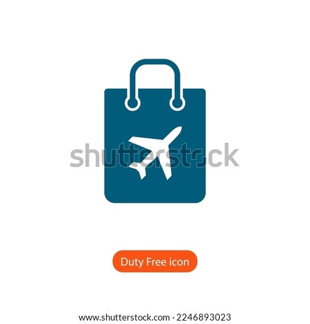Duty free bag vector icon shop. Line airport duty free icon sign. Tax free symbol
