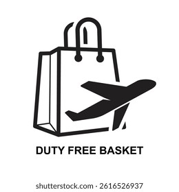 Duty free basket icon isolated on background vector illustration.