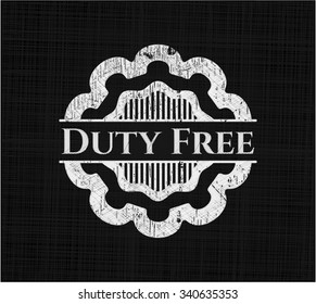 Duty Free chalk emblem written on a blackboard