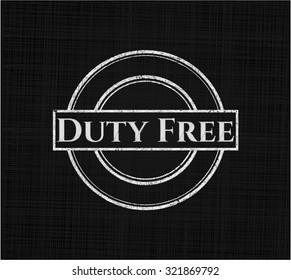 Duty Free chalkboard emblem on black board