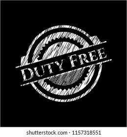 Duty Free chalkboard emblem written on a blackboard