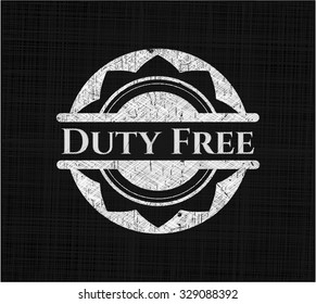 Duty Free chalkboard emblem written on a blackboard