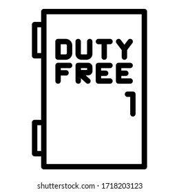Duty free door icon. Outline duty free door vector icon for web design isolated on white background