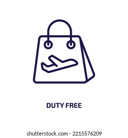 duty free icon from delivery and logistic collection. Thin linear duty free, free, business outline icon isolated on white background. Line vector duty free sign, symbol for web and mobile