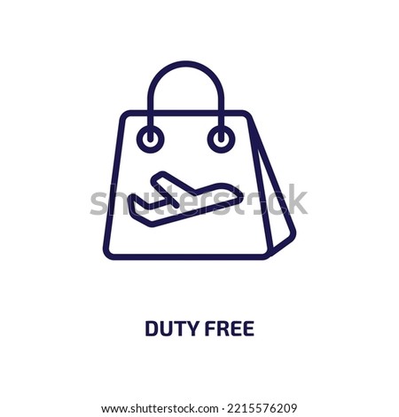 duty free icon from delivery and logistic collection. Thin linear duty free, free, business outline icon isolated on white background. Line vector duty free sign, symbol for web and mobile