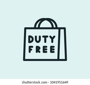 Duty free icon line isolated on clean background. Duty free icon concept drawing icon line in modern style. Vector illustration for your web site mobile logo app UI design.