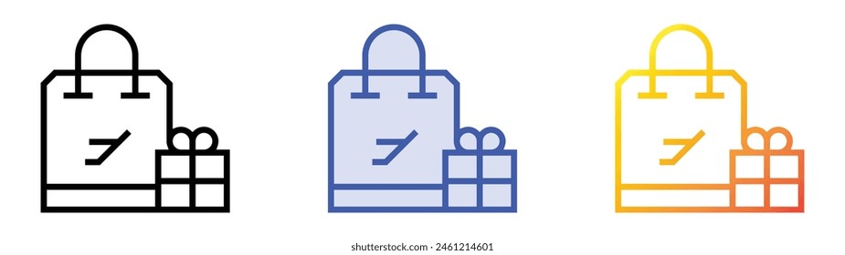 duty free icon. Linear, Blue Fill and Gradient Style Design Isolated On White Background