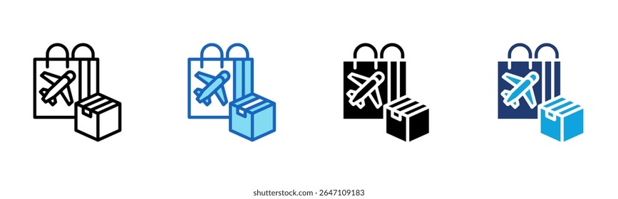 Ícone Duty Free Ilustração de vetor de vários estilos
