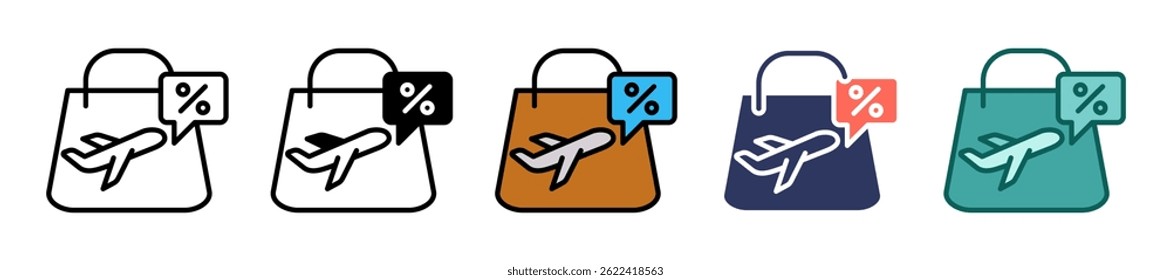 Duty Free Icon Multiple Vector Illustration