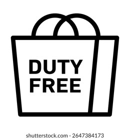 Duty free icon outline set sign