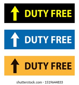 Duty Free Icon or sign pointers for navigation in airport, professional graphic vector illustration optimized for large anв small size. isolated on white background.