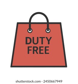 duty free icon. simple element illustration. isolated  duty free bag icon on white background. Modern, simple flat vector illustration for web site or mobile app